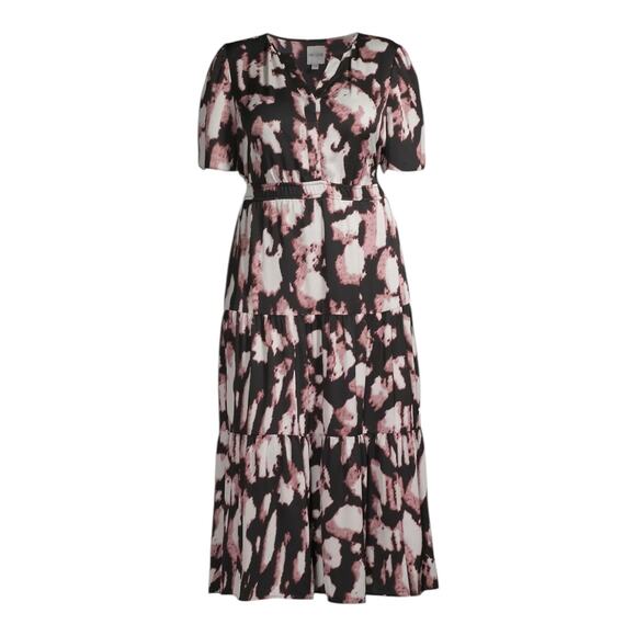 Nic + Zoe Dress Spring Shadow satin midi size 1X - Picture 1 of 7